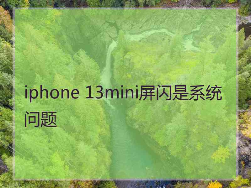 iphone 13mini屏闪是系统问题