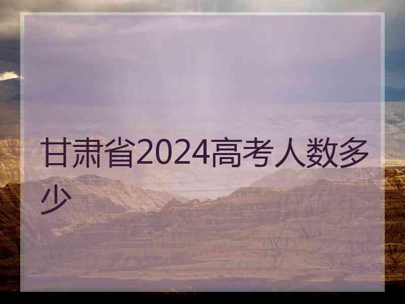 甘肃省2024高考人数多少