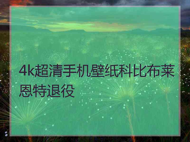 4k超清手机壁纸科比布莱恩特退役