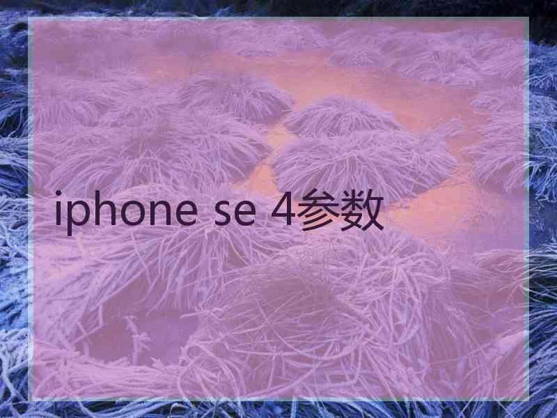 iphone se 4参数