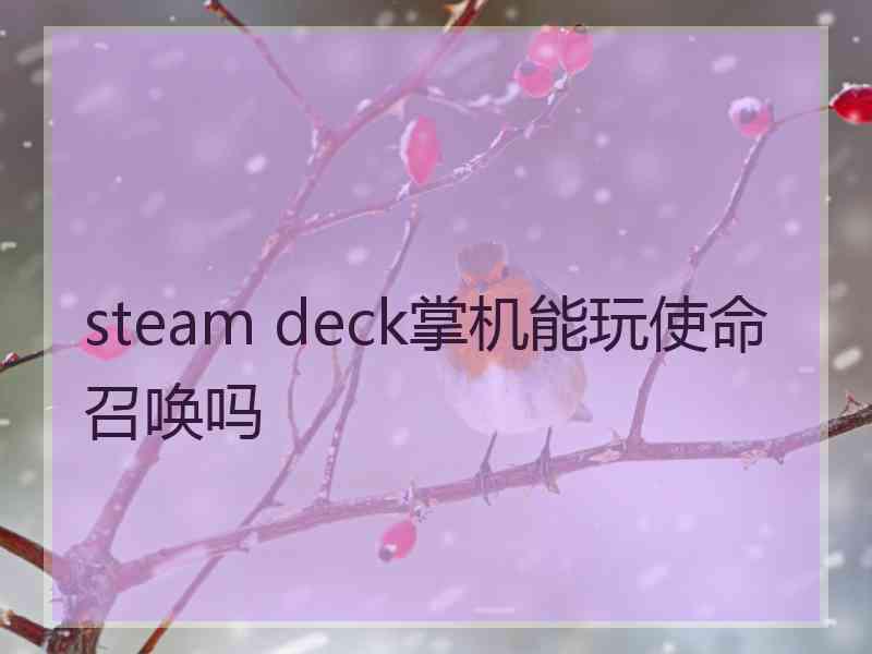 steam deck掌机能玩使命召唤吗