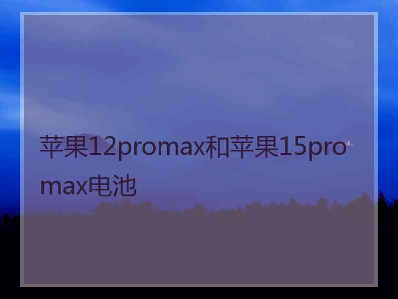 苹果12promax和苹果15promax电池