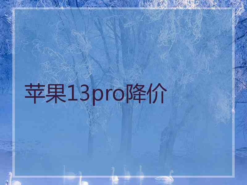 苹果13pro降价