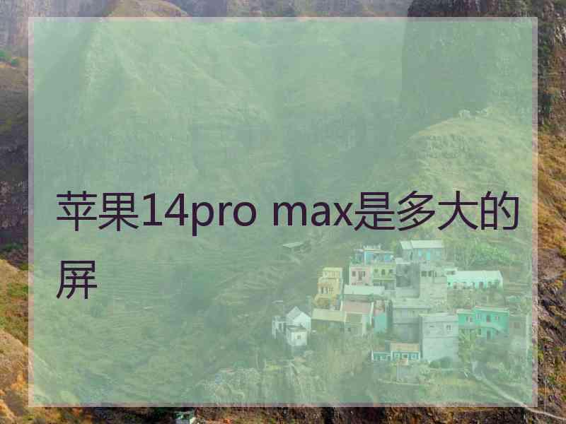 苹果14pro max是多大的屏