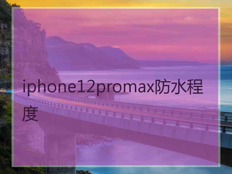 iphone12promax防水程度