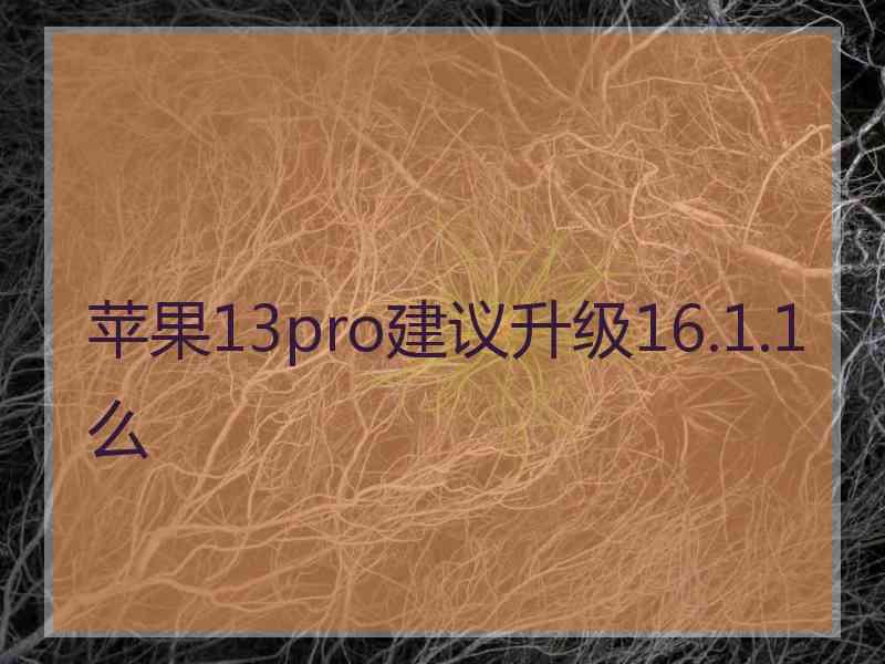 苹果13pro建议升级16.1.1么