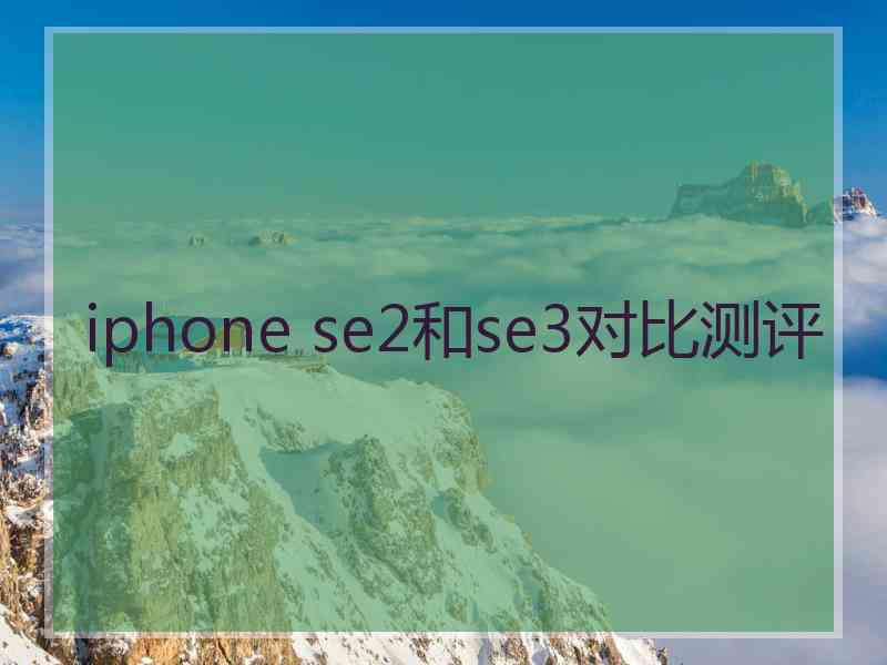 iphone se2和se3对比测评