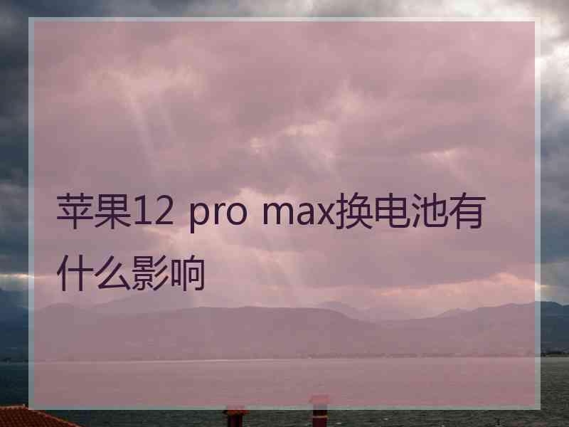 苹果12 pro max换电池有什么影响