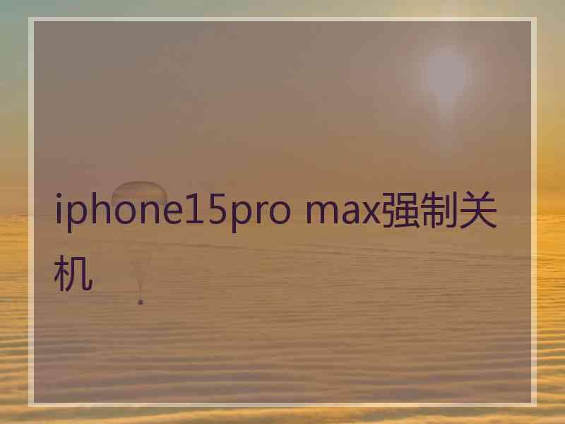 iphone15pro max强制关机