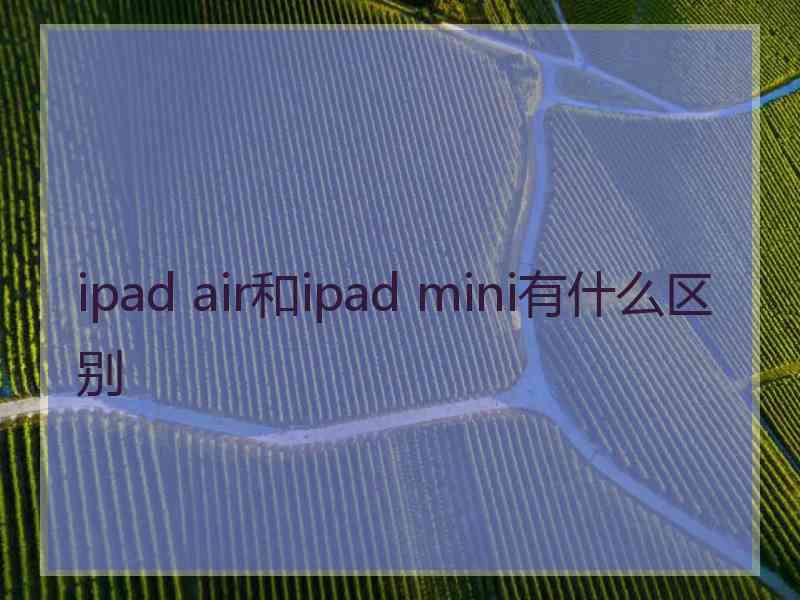 ipad air和ipad mini有什么区别