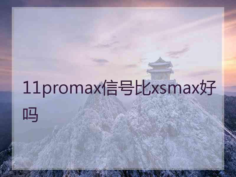 11promax信号比xsmax好吗