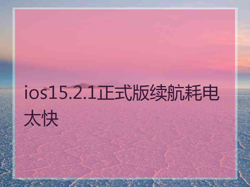 ios15.2.1正式版续航耗电太快