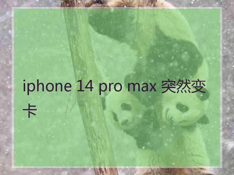 iphone 14 pro max 突然变卡