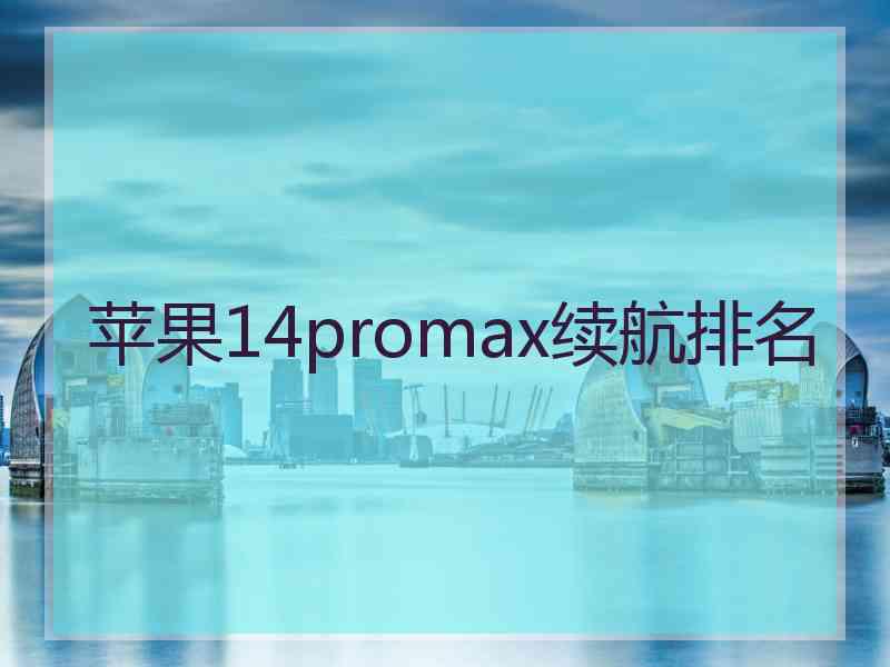 苹果14promax续航排名