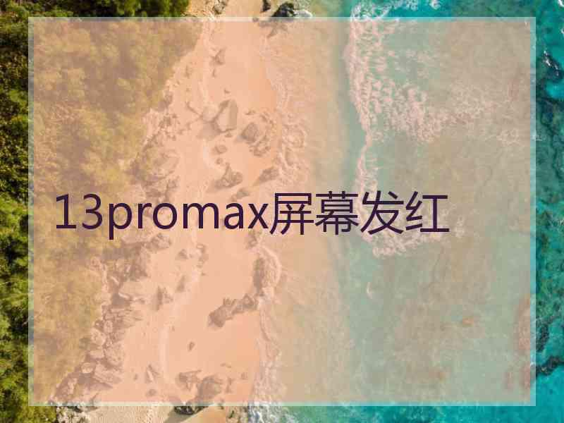 13promax屏幕发红