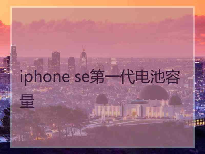 iphone se第一代电池容量