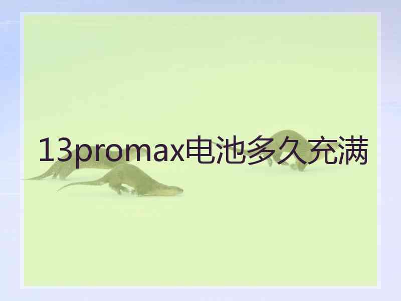 13promax电池多久充满