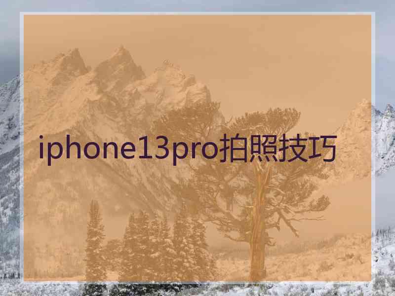 iphone13pro拍照技巧