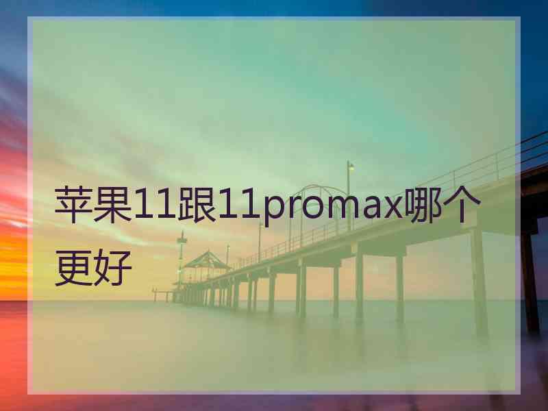 苹果11跟11promax哪个更好