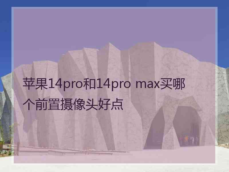 苹果14pro和14pro max买哪个前置摄像头好点