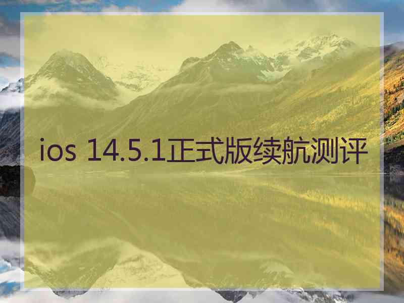 ios 14.5.1正式版续航测评