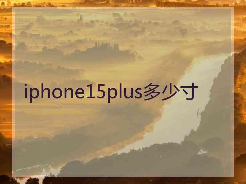 iphone15plus多少寸