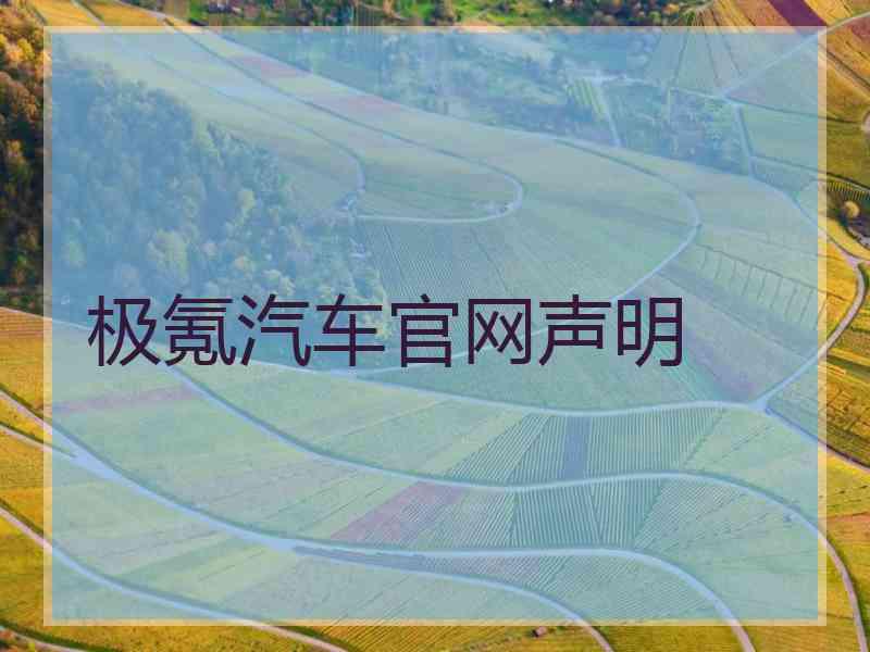 极氪汽车官网声明