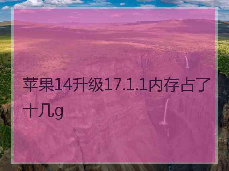 苹果14升级17.1.1内存占了十几g