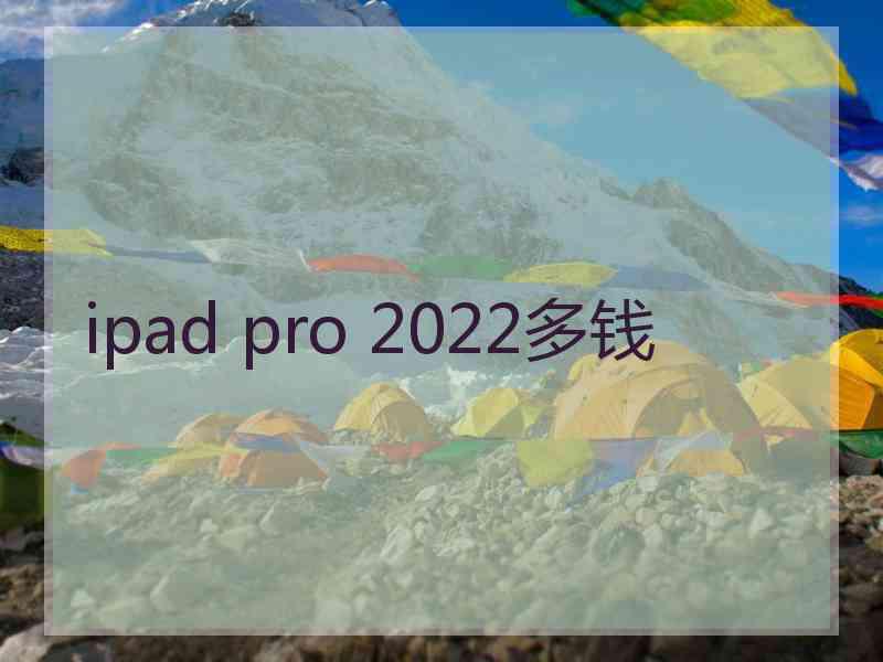 ipad pro 2022多钱