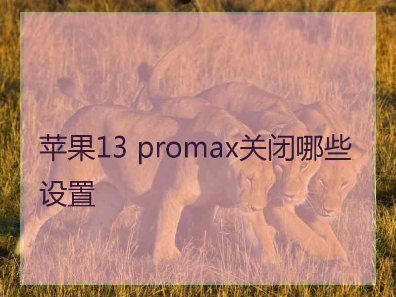 苹果13 promax关闭哪些设置