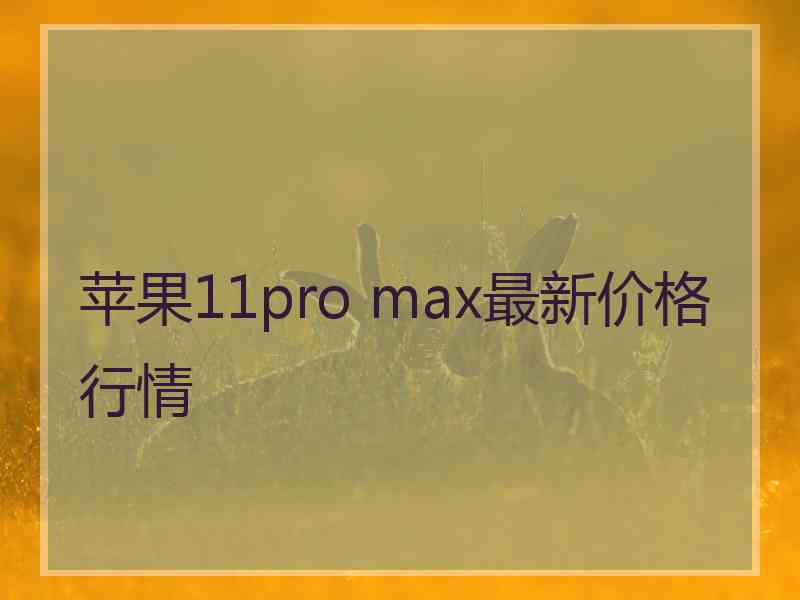 苹果11pro max最新价格行情