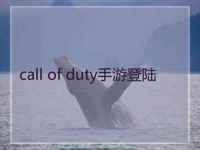 call of duty手游登陆