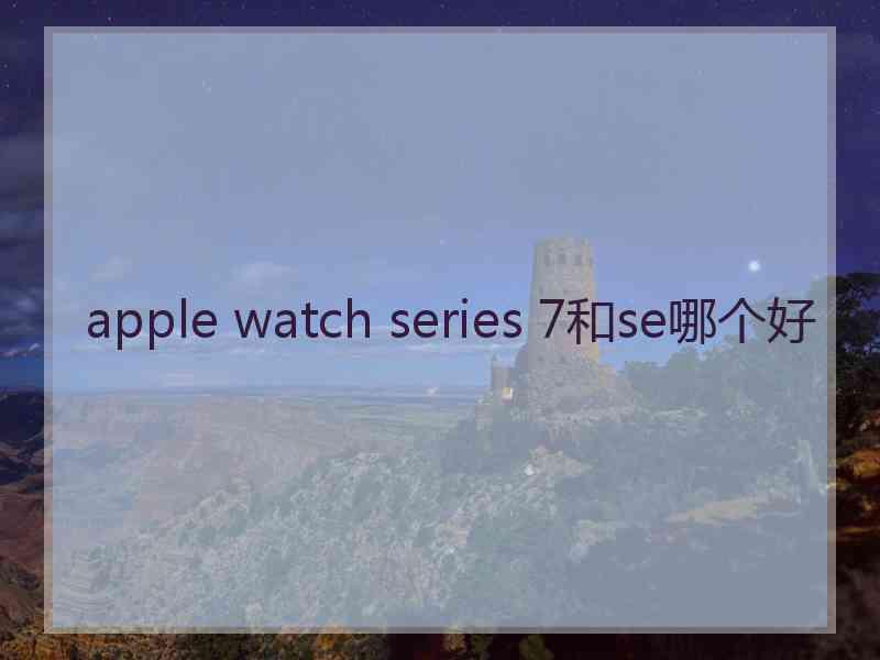 apple watch series 7和se哪个好