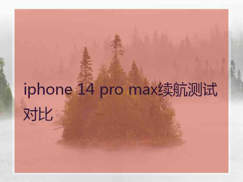 iphone 14 pro max续航测试对比