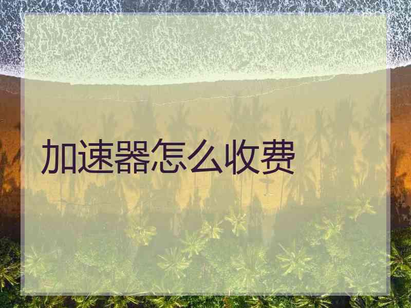 加速器怎么收费