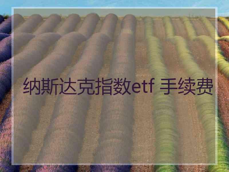 纳斯达克指数etf 手续费