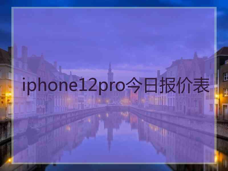 iphone12pro今日报价表