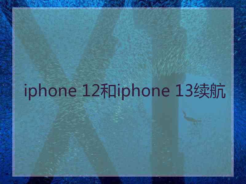 iphone 12和iphone 13续航