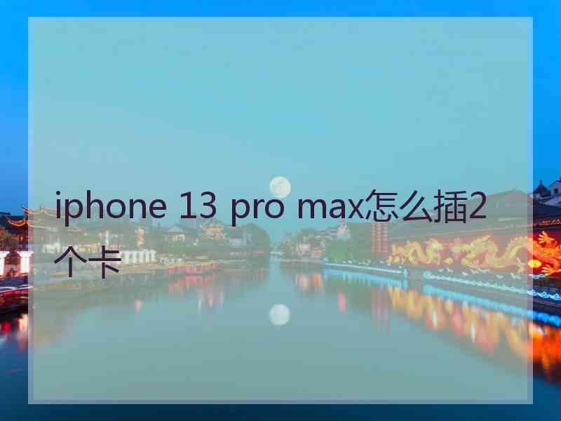 iphone 13 pro max怎么插2个卡