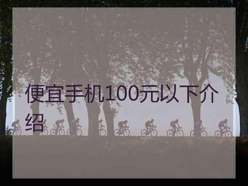 便宜手机100元以下介绍