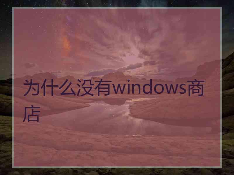 为什么没有windows商店