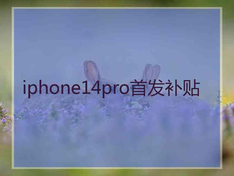 iphone14pro首发补贴