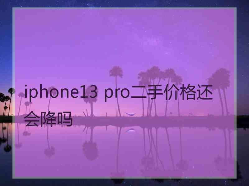 iphone13 pro二手价格还会降吗