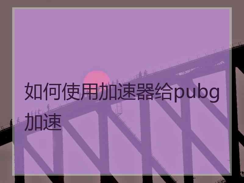 如何使用加速器给pubg加速