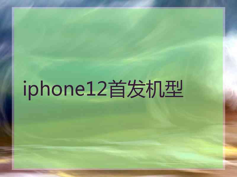 iphone12首发机型