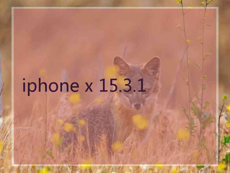 iphone x 15.3.1