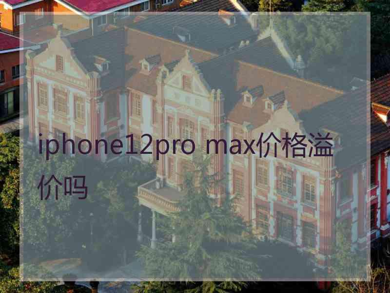 iphone12pro max价格溢价吗