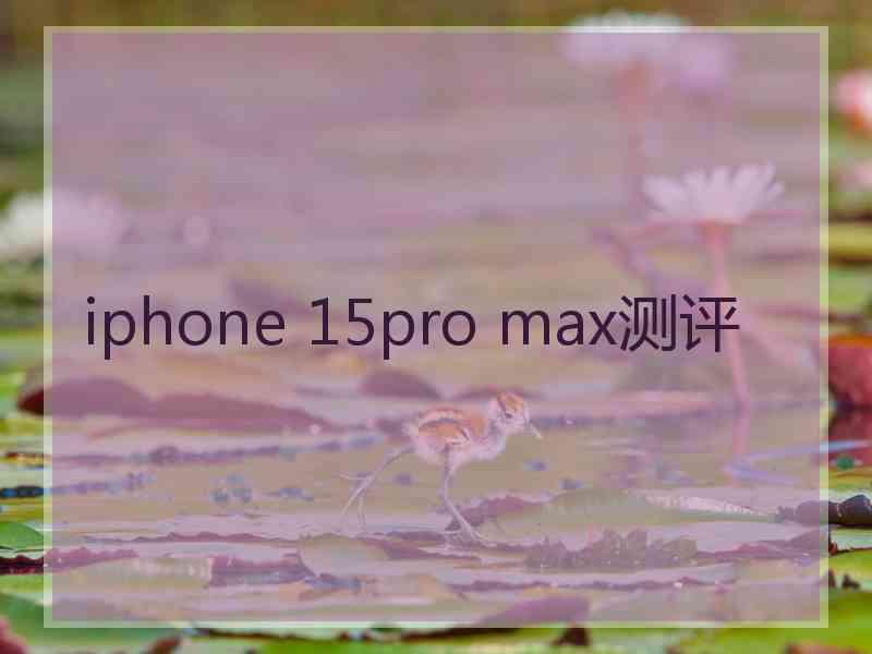 iphone 15pro max测评