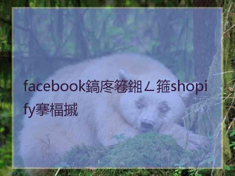 facebook鎬庝箞鎺ㄥ箍shopify搴楅摵