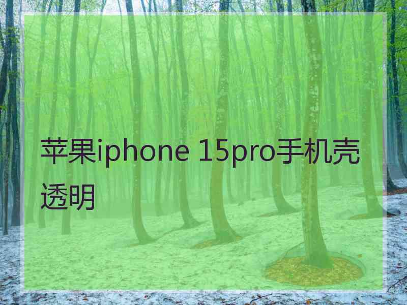 苹果iphone 15pro手机壳透明